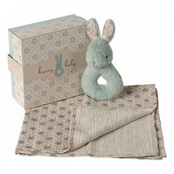 Coffret hochet lapin | Menthe