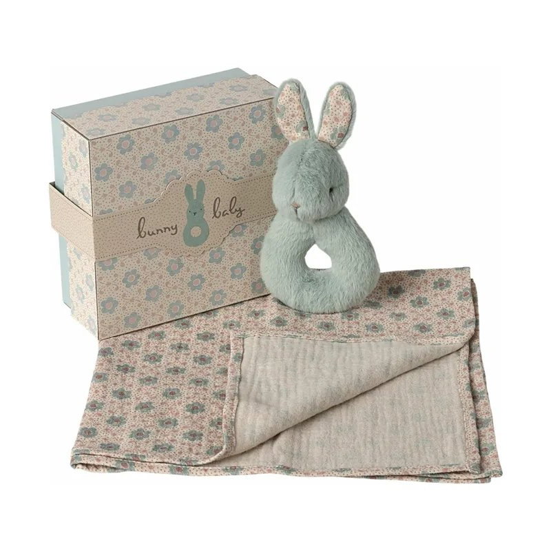 Coffret hochet lapin | Menthe