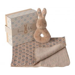 Coffret hochet lapin | Crème pêche