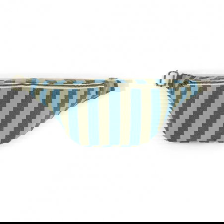 Sac banane | Rayures Olive/Bleu - Rose in April