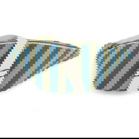 Sac banane | Rayures Olive/Bleu - Rose in April