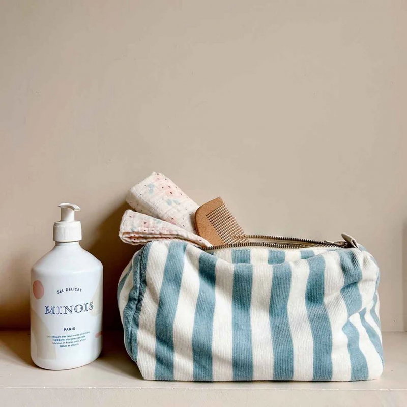 Trousse Vic éponge | Rayures blue cloud