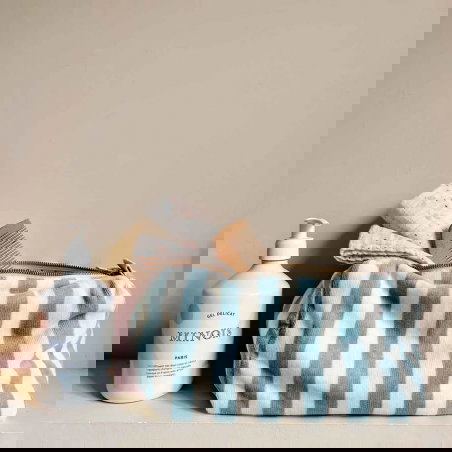 Trousse Vic éponge | Rayures blue cloud - Rose in April