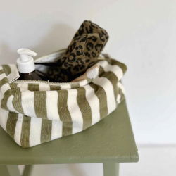 Trousse Vic éponge | Rayures kaki