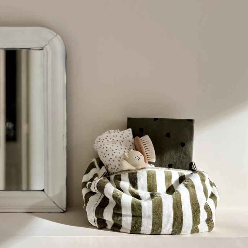 Trousse Vic éponge | Rayures kaki