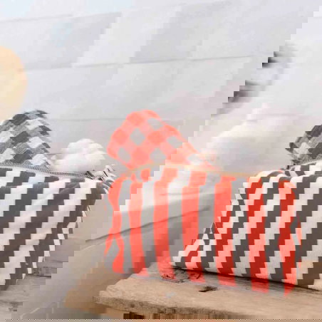 Trousse Vic éponge | Rayures rouge - Rose in April