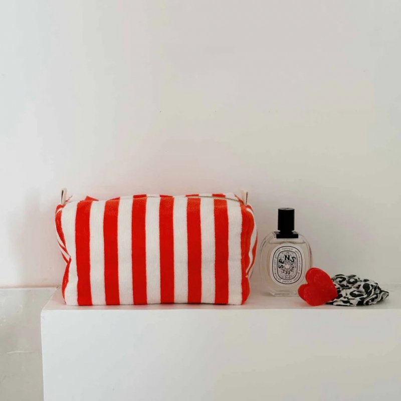 Trousse Vic éponge | Rayures rouge