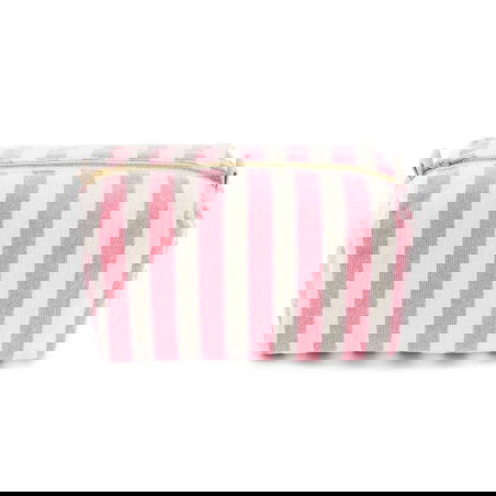 Trousse Vic éponge | Rayures strawberry - Rose in April