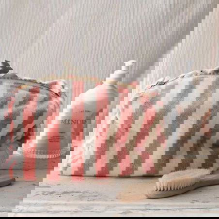 Trousse Vic éponge | Rayures strawberry - Rose in April