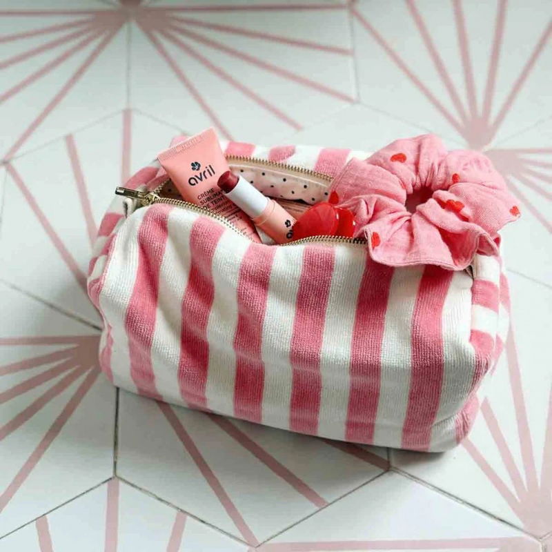 Trousse Vic éponge | Rayures strawberry