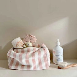 Trousse Vic éponge | Rayures light pink