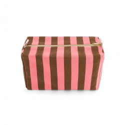 Trousse Vic | Rayures funky pink/olive