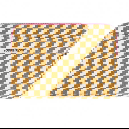 Pochette PC Octave | Damier caramel - Rose in April