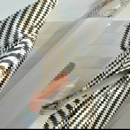 Poncho à rayures 1-3 ans | Kaki - Rose in April