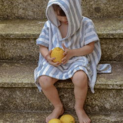 Poncho à rayures 1-3 ans | Bleu