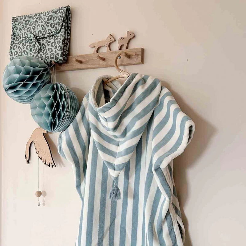 Poncho à rayures 1-3 ans | Bleu