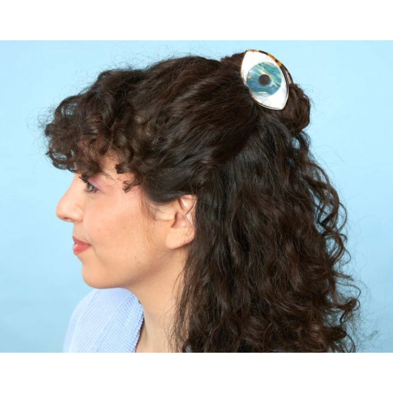 Grande pince à cheveux | Oeil bleu