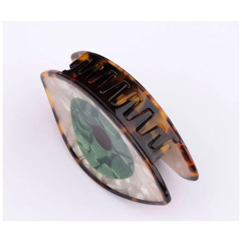 Grande pince à cheveux | Oeil vert