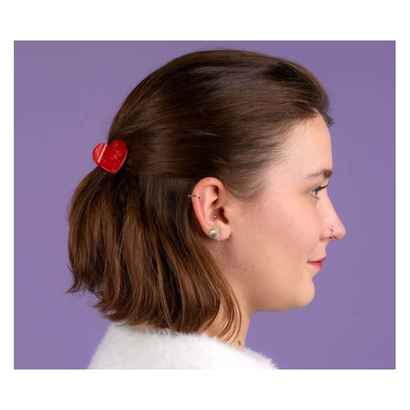 Mini pince à cheveux | Cœur rouge