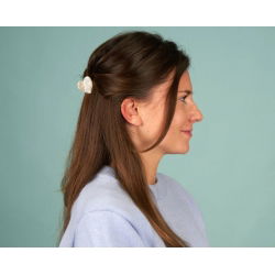 Mini pince à cheveux | Cœur blanc