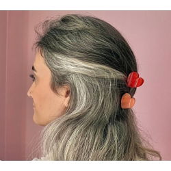 Mini pince à cheveux | Cœur rose