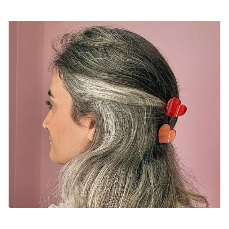 Mini pince à cheveux | Cœur rose