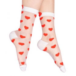 Chaussettes transparentes coeurs