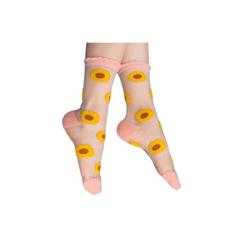Chaussettes transparentes tournesol