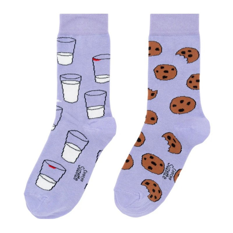Chaussettes dépareillées cookie et lait