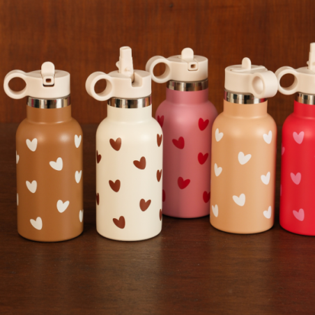 Gourde 350 ml | Coeurs caramel - Atelier wagram