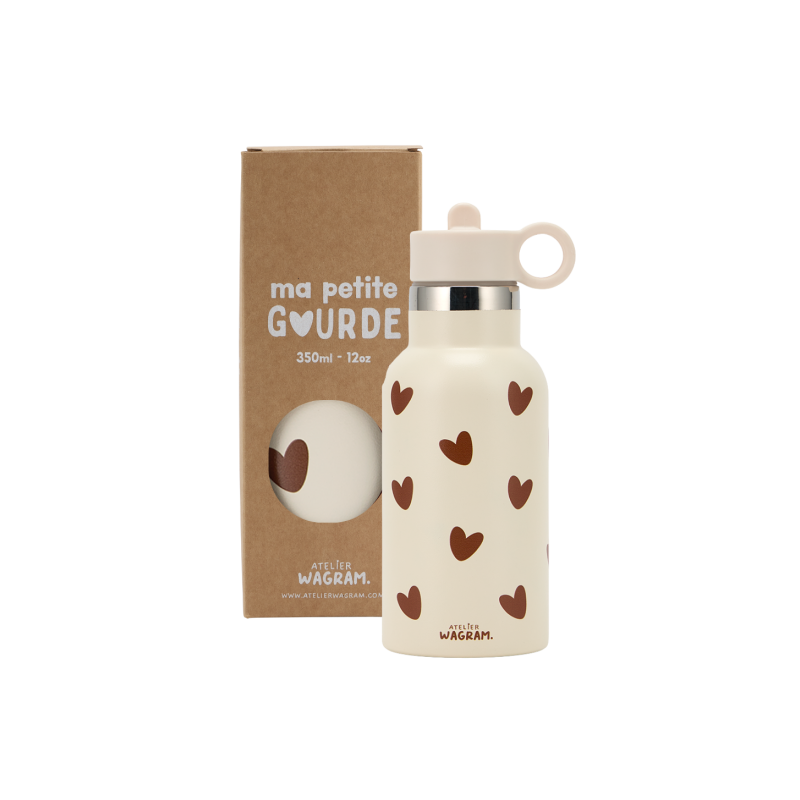 Gourde 350 ml | Coeurs crème