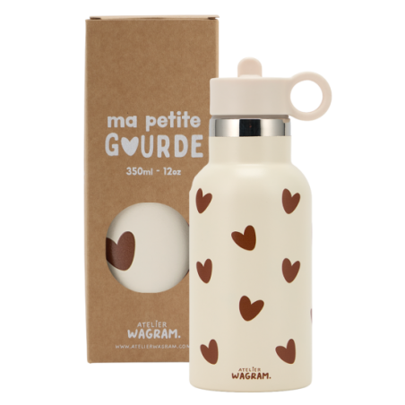 Gourde 350 ml | Coeurs crème - Atelier wagram
