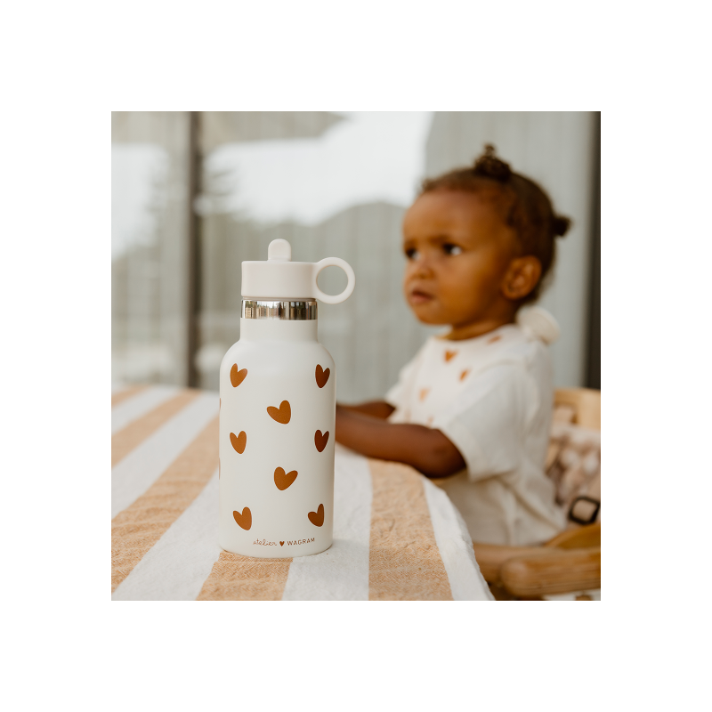 Gourde 350 ml | Coeurs crème