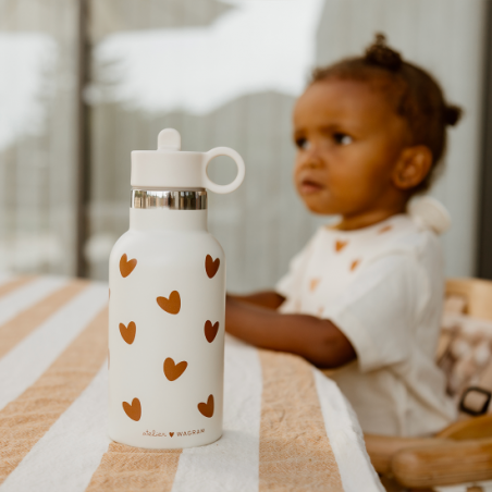 Gourde 350 ml | Coeurs crème - Atelier wagram