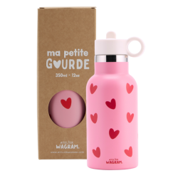 Gourde 350 ml | Cœurs rouge - Atelier wagram