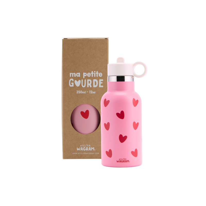 Gourde 350 ml | Cœurs rouge
