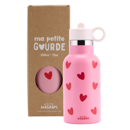 Gourde 350 ml | Cœurs rouge - Atelier wagram
