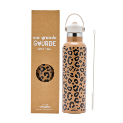 Gourde 600 ml | Léopard marron - Atelier wagram
