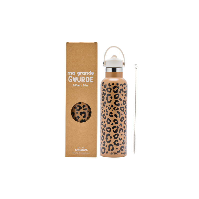 Gourde 600 ml | Léopard marron