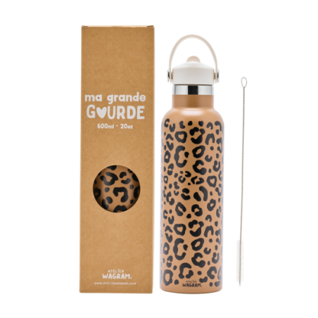 Gourde 600 ml | Léopard marron - Atelier wagram