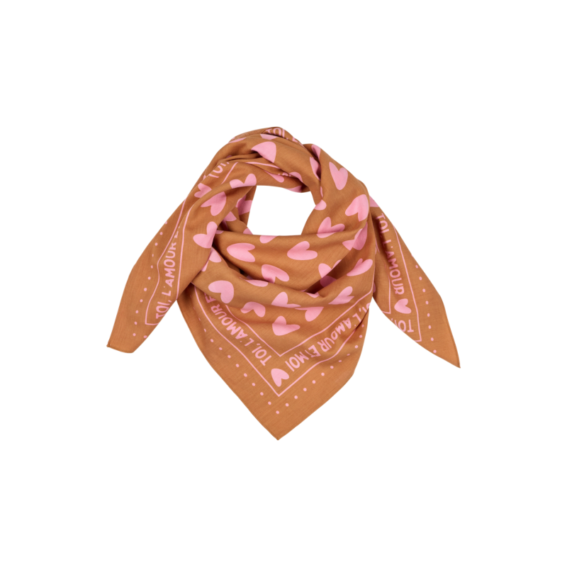 Foulard Grand Format | Toi, l'amour et moi rose