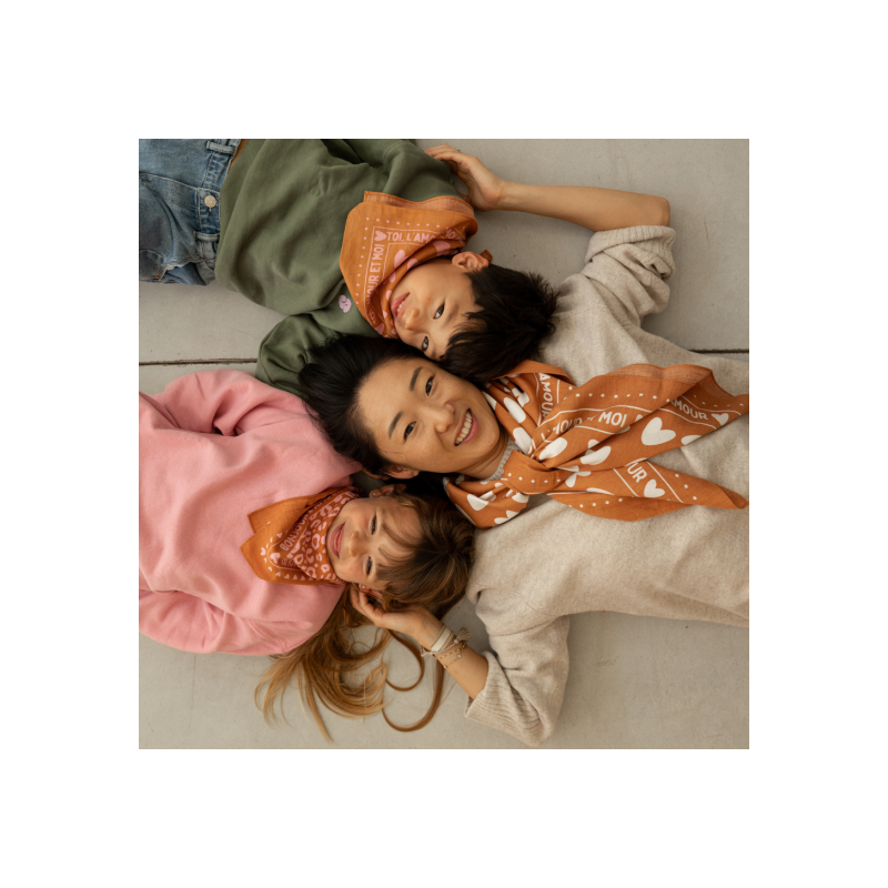 Foulard Grand Format | Toi, l'amour et moi crème