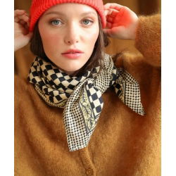 Foulard Grand format | Damier encre