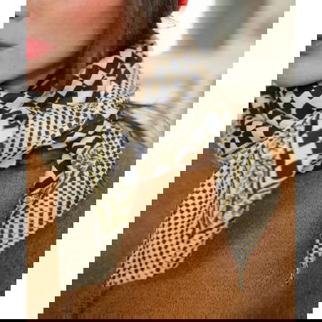 Foulard Grand format | Damier encre - Bëllemme