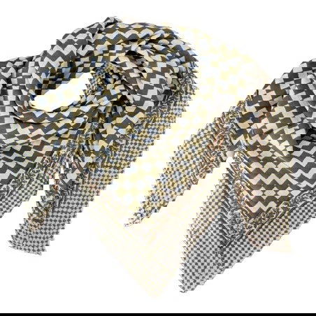 Foulard Grand format | Damier kaki - Bëllemme
