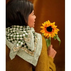 Foulard Grand format | Damier kaki