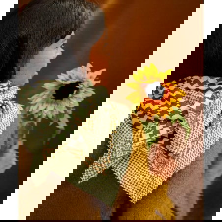 Foulard Grand format | Damier kaki - Bëllemme