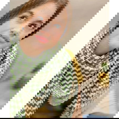 Foulard Grand format | Damier kaki - Bëllemme