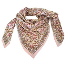 Foulard Grand format | Palmyre rose poudré