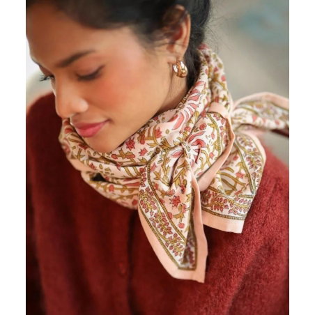 Foulard Grand format | Palmyre rose poudré - Bëllemme